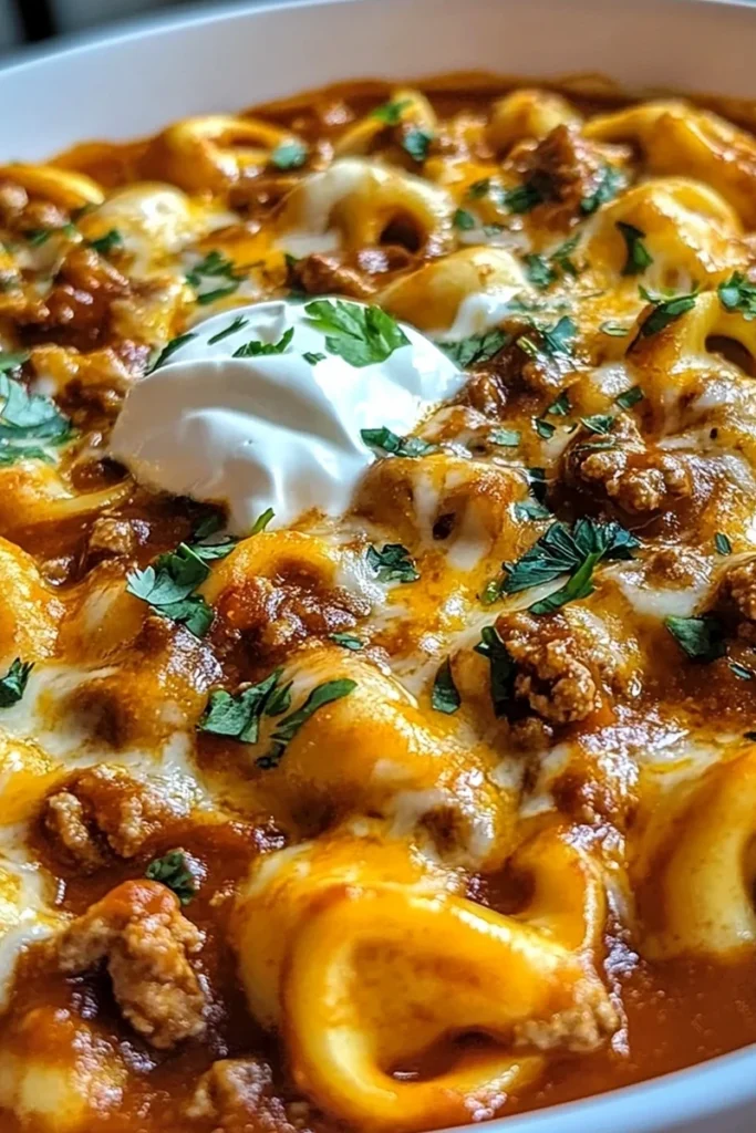 Cheesy Beef Enchilada Tortellini