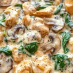 Creamy Chicken Mushroom Spinach Skillet 4 Creamy Chicken Mushroom Spinach Skillet