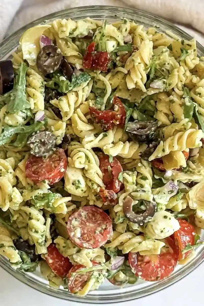 Easy Pesto Pasta Salad with Sun-Dried Tomatoes Recipe 3 Easy Pesto Pasta Salad with Sun-Dried Tomatoes Recipe
