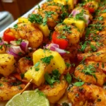 Grilled Shrimp Pineapple Skewers 4 Grilled Shrimp Pineapple Skewers