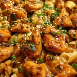 Sticky Honey Garlic Chicken Pasta Skillet 4 Sticky Honey Garlic Chicken Pasta Skillet