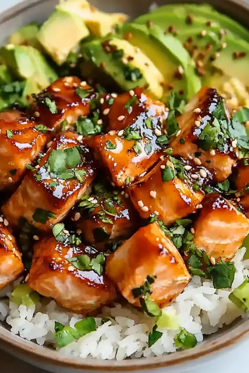 Honey Glazed Salmon Rice Bowls Quick and Easy 3 Honey Glazed Salmon Rice Bowls Quick and Easy