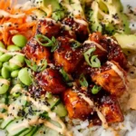 Spicy Salmon Rice Bowl with Creamy Sesame Mayo Sauce 4 Spicy Salmon Rice Bowl with Creamy Sesame Mayo Sauce